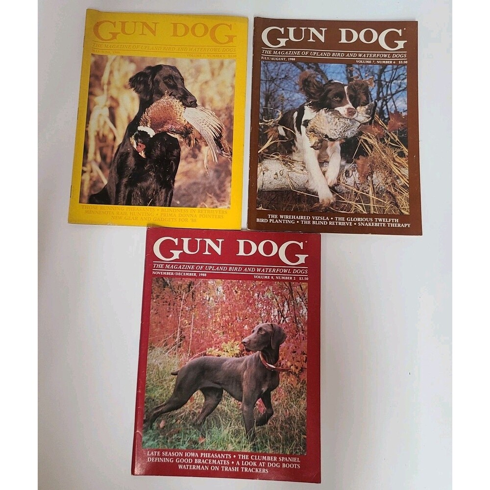 Vintage Lot Of 3 Gun Dog Magazine Vol. 8 Number 2, Vol. 7 Numbers 5&6 From 1988